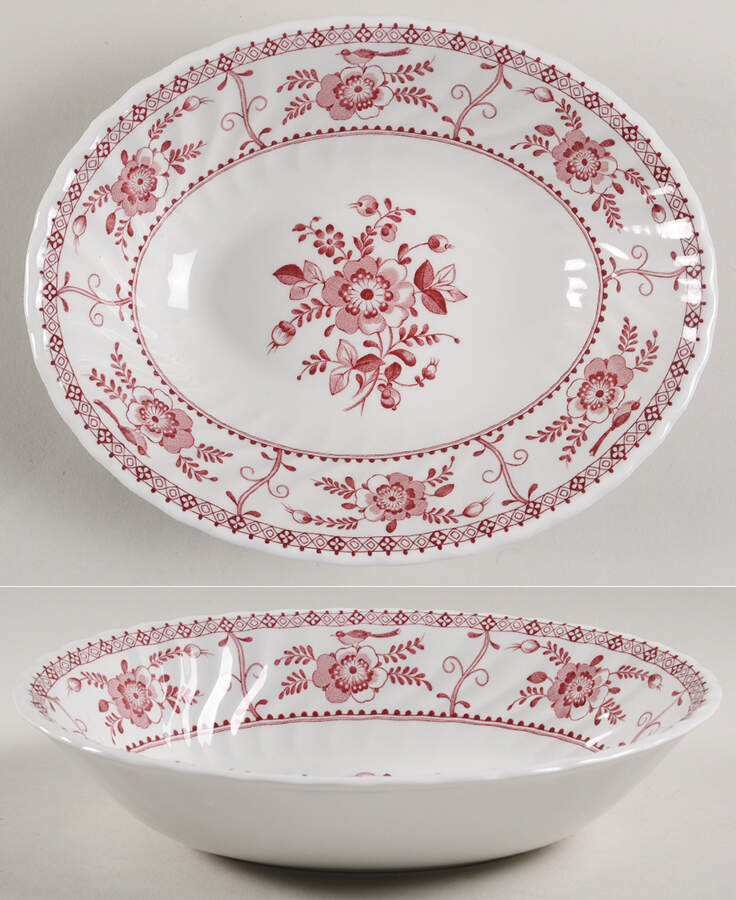 Indies Pink 8" Oval Vegetable Bowl by Johnson Brothers-1