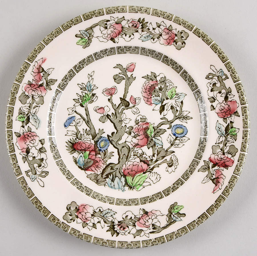 Indian Tree (Green Key, Cream-Off White) Salad Plate by Johnson Brothers-1