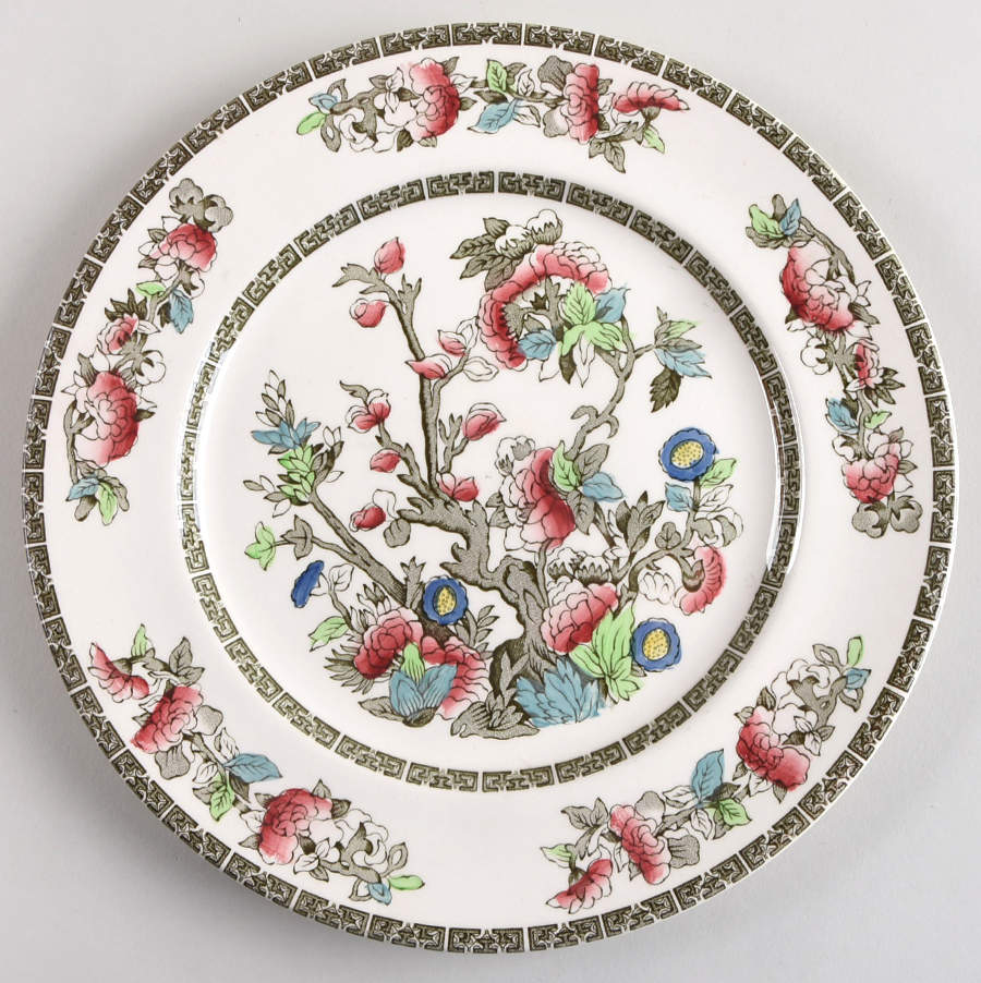 Indian Tree (Green Key, Cream-Off White) Dinner Plate by Johnson Brothers-1
