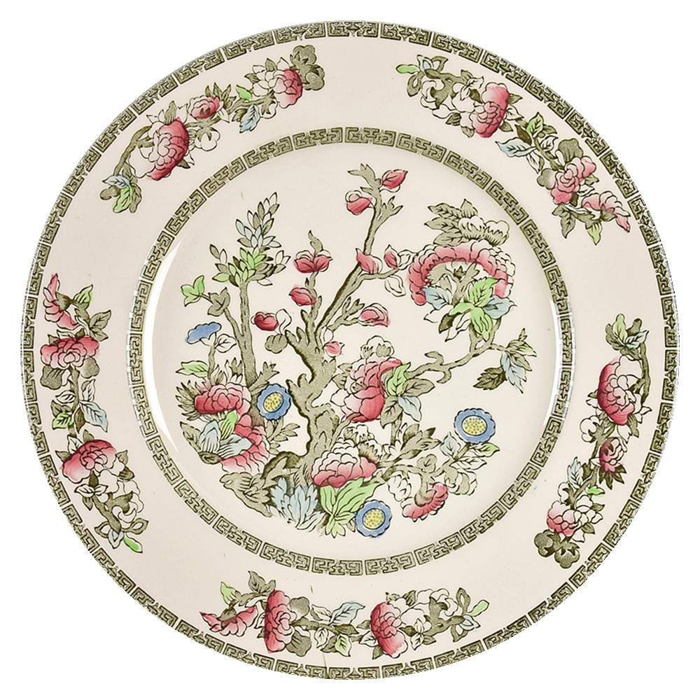Indian Tree (Green Key, Cream-Off White) Dinner Plate by Johnson Brothers-1