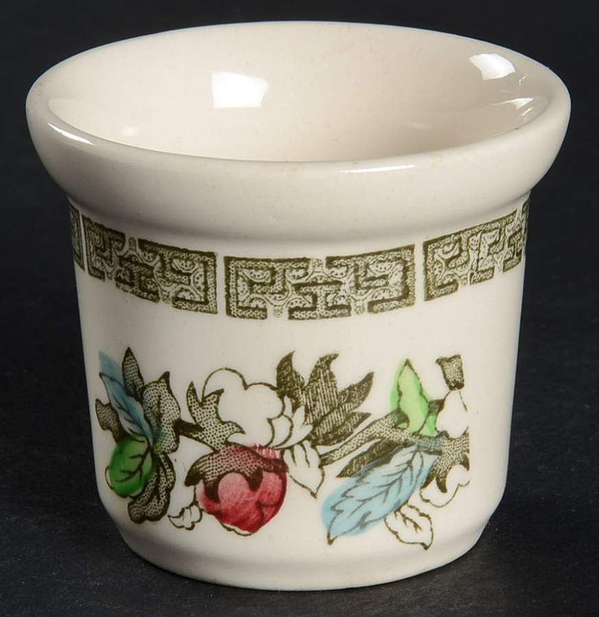 Indian Tree (Green Key, Cream-Off White) Single Egg Cup by Johnson Brothers-1