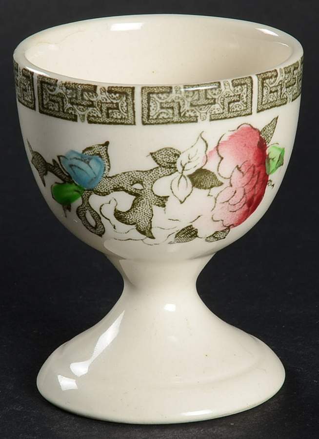 Indian Tree (Green Key, Cream-Off White) Single Egg Cup by Johnson Brothers-1