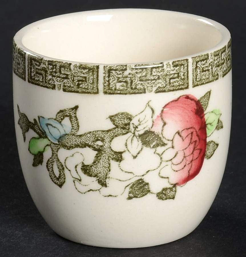 Indian Tree (Green Key, Cream-Off White) Single Egg Cup by Johnson Brothers-1