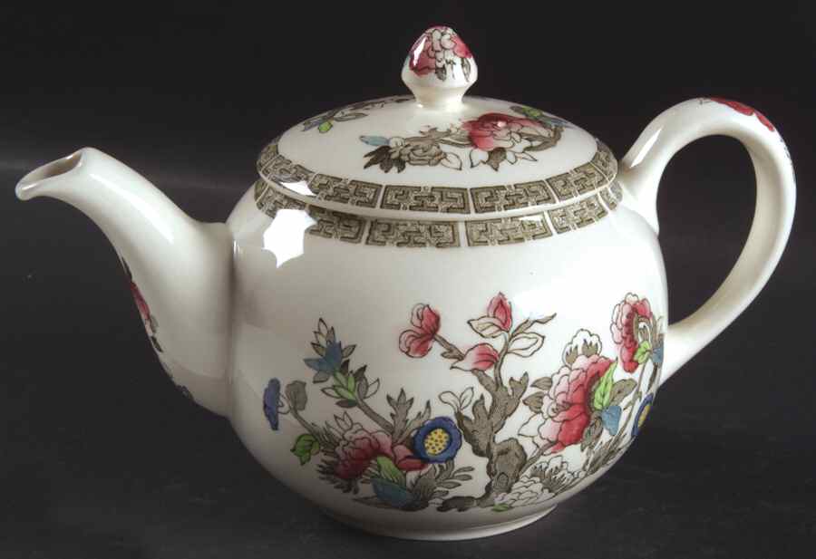 Indian Tree (Green Key, Cream-Off White) Mini Teapot & Lid by Johnson Brothers-1