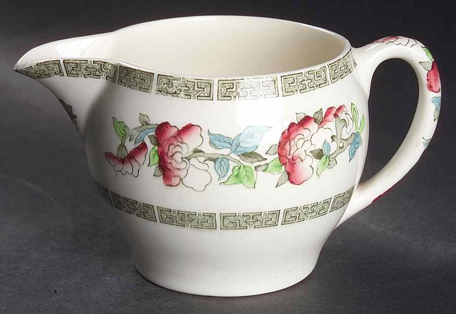 Indian Tree (Green Key, Cream-Off White) Creamer by Johnson Brothers-1