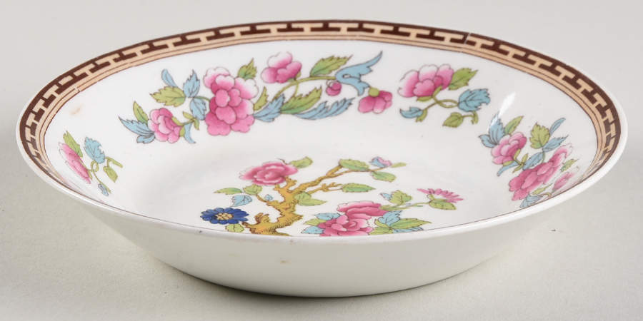 Indian Tree (Brown Key, White) Fruit/Dessert (Sauce) Bowl by Johnson Brothers-1