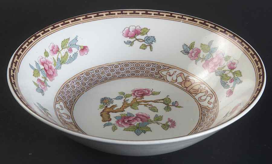Indian Tree (Brown Key, White) Coupe Cereal Bowl by Johnson Brothers-1