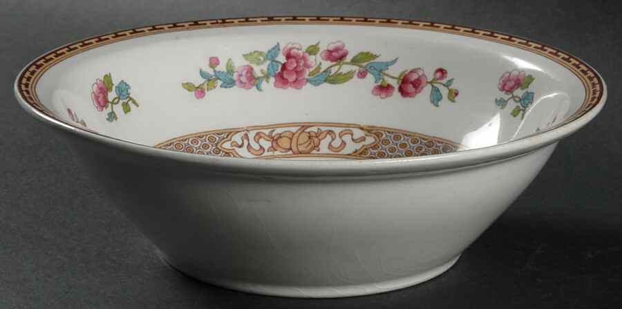 Indian Tree (Brown Key, White) 7" Round Vegetable Bowl by Johnson Brothers-1