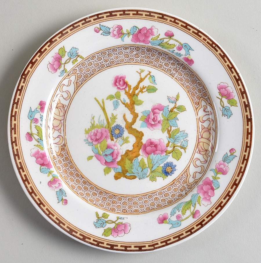 Indian Tree (Brown Key, White) Bread & Butter Plate by Johnson Brothers-1