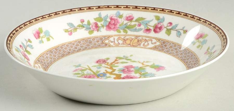 Indian Tree (Brown Key, White) Coupe Soup Bowl by Johnson Brothers-1