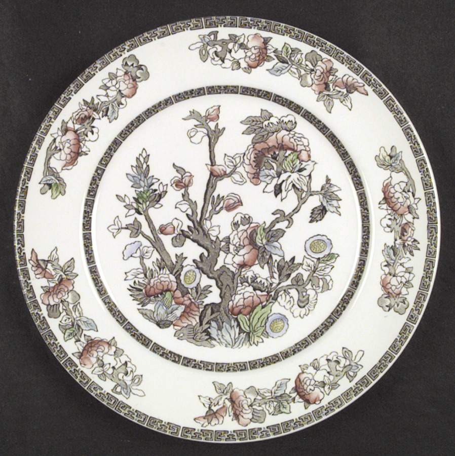 Indian Tree (Green Key, Paper White) Dinner Plate by Johnson Brothers-1