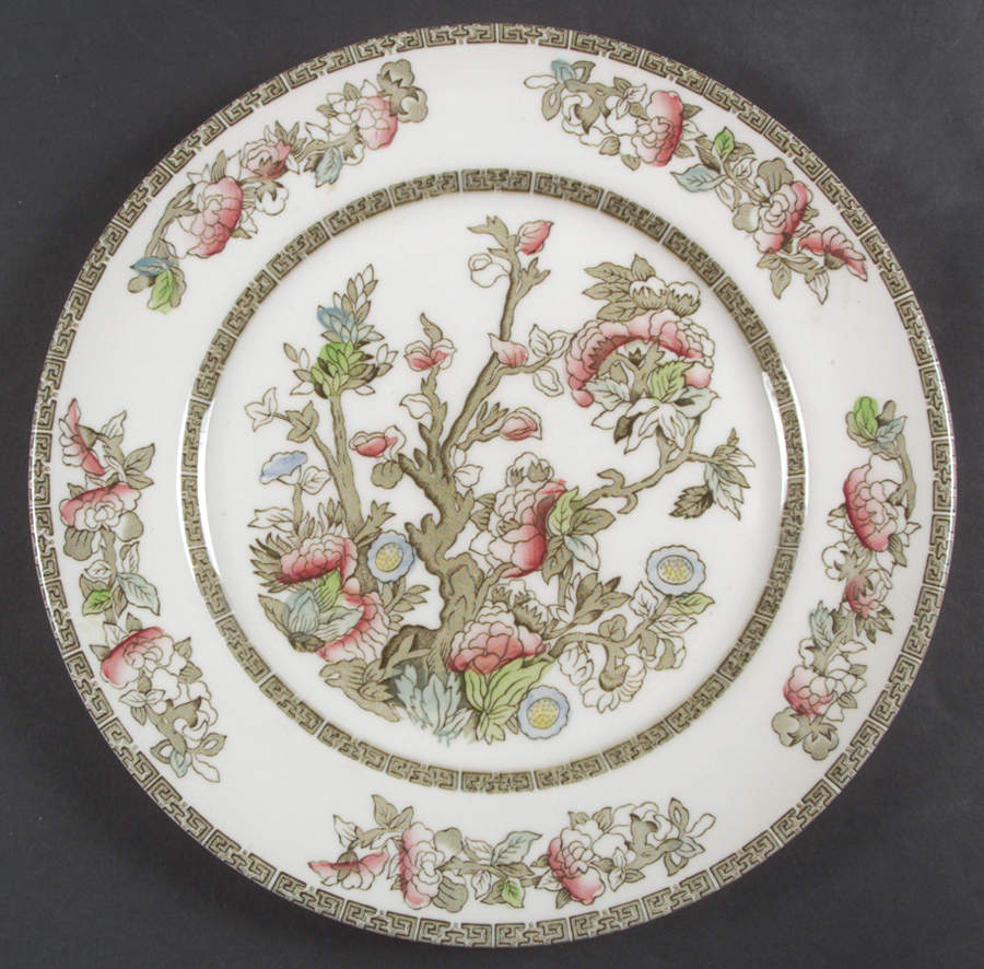 Indian Tree (Green Key, Paper White) Dinner Plate by Johnson Brothers-1