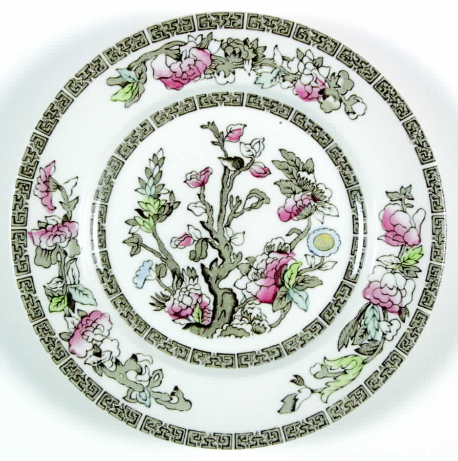 Indian Tree (Green Key, Paper White) Dessert/Pie Plate by Johnson Brothers-1