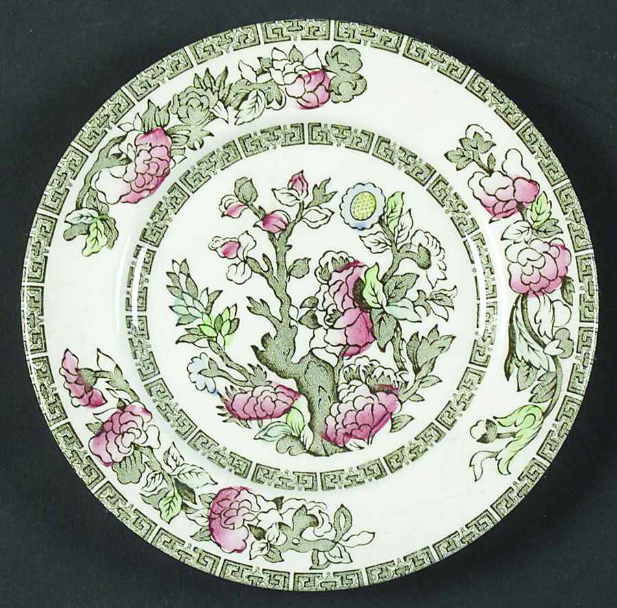 Indian Tree (Green Key, Paper White) Bread & Butter Plate by Johnson Brothers-1