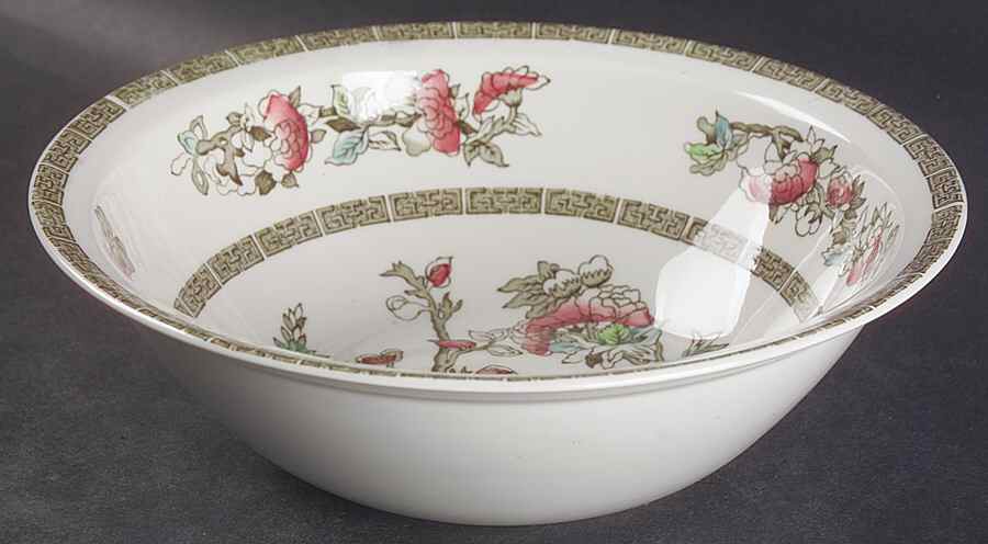 Indian Tree (Green Key, Paper White) 8" Round Vegetable Bowl by Johnson Brothers-1