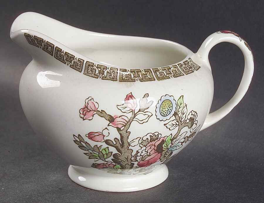 Indian Tree (Green Key, Paper White) Creamer by Johnson Brothers-1