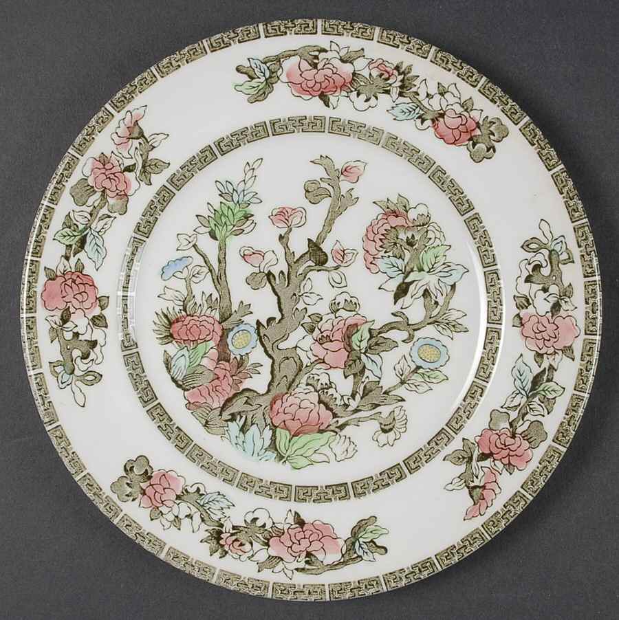 Indian Tree (Green Key, Paper White) Salad Plate by Johnson Brothers-1