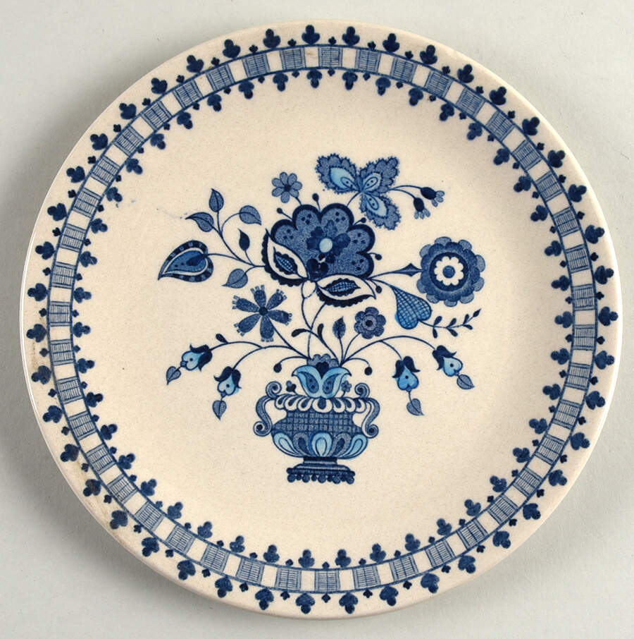 Jamestown Blue (Tan Background) Salad Plate by Johnson Brothers-1