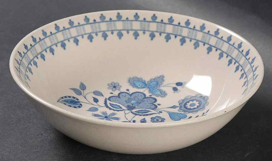 Jamestown Blue (Tan Background) Coupe Cereal Bowl by Johnson Brothers-1
