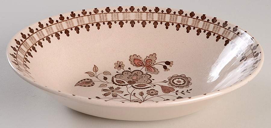 Jamestown Brown 9" Oval Vegetable Bowl by Johnson Brothers-1