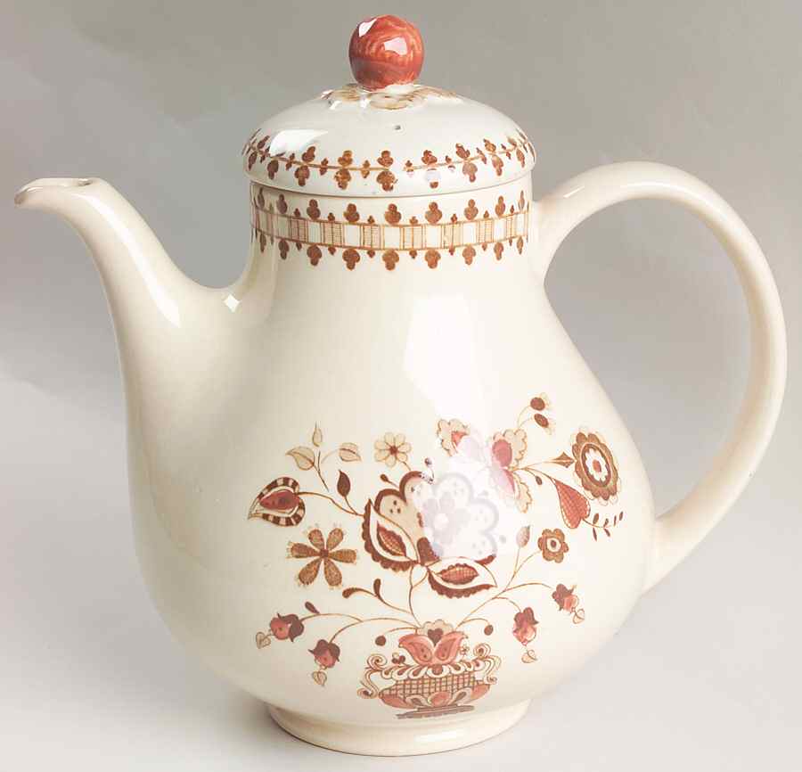 Jamestown Brown Coffee Pot & Lid by Johnson Brothers-1