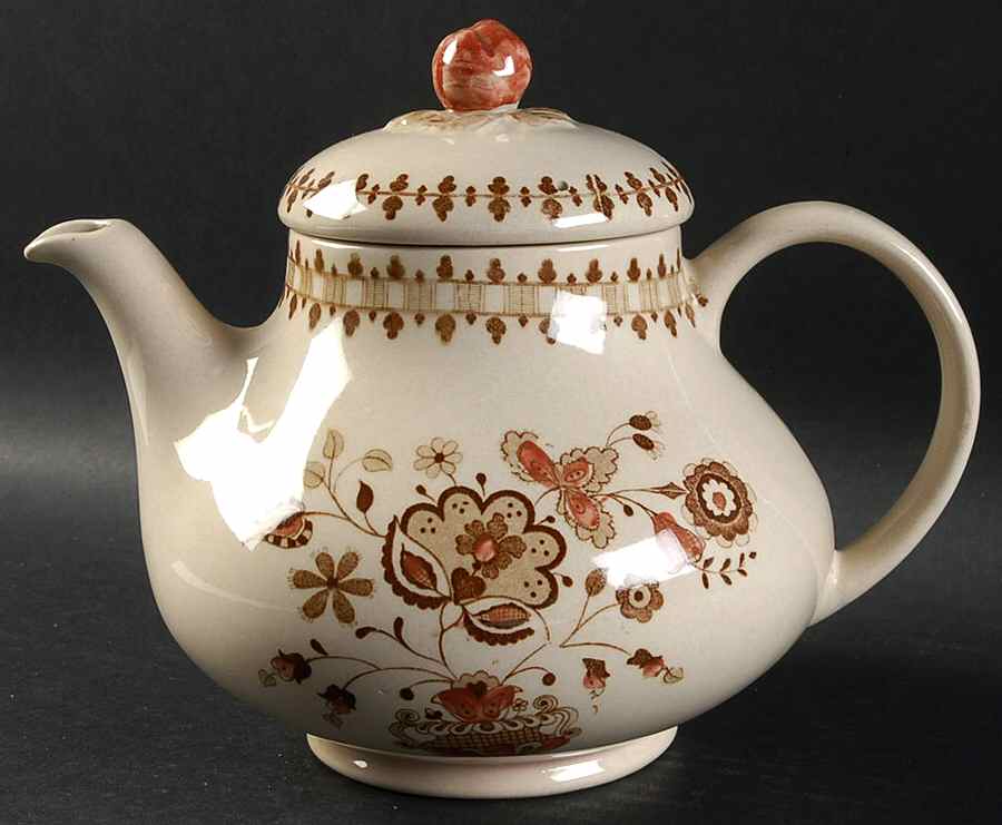 Jamestown Brown Teapot & Lid by Johnson Brothers-1