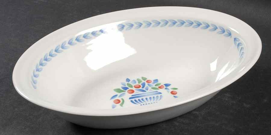 Jardiniere Green 8" Oval Vegetable Bowl by Johnson Brothers-1