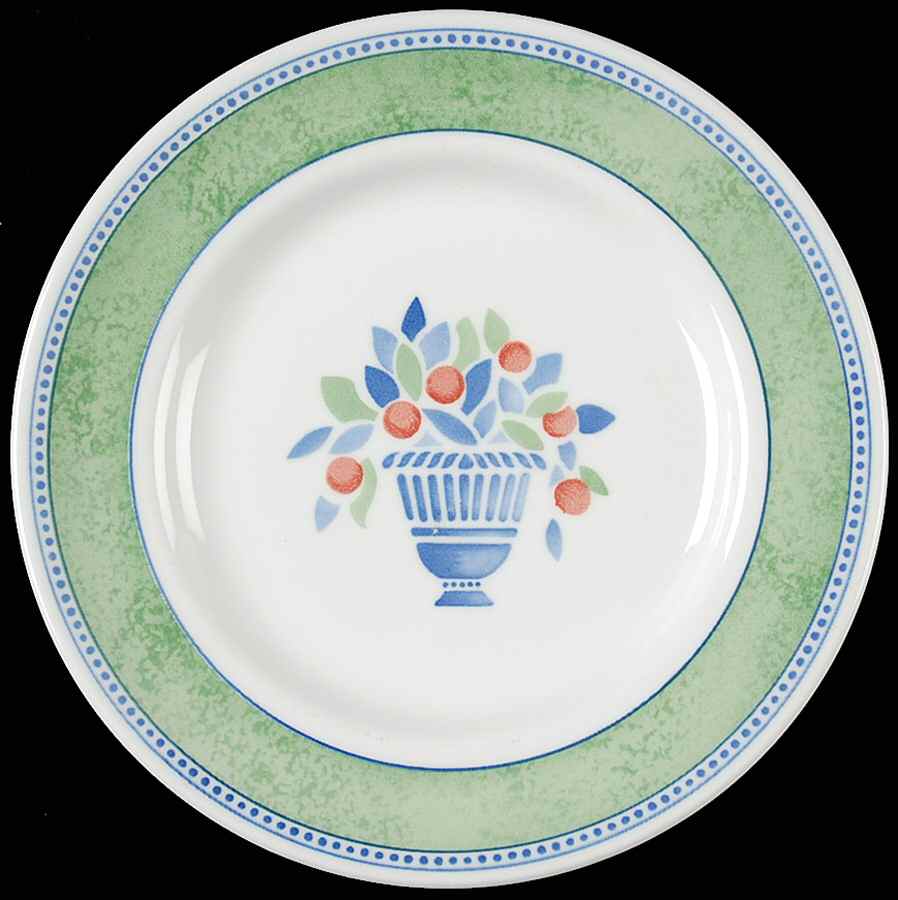 Jardiniere Green Bread & Butter Plate by Johnson Brothers-1