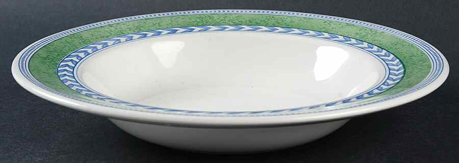 Jardiniere Green Rim Soup Bowl by Johnson Brothers-1