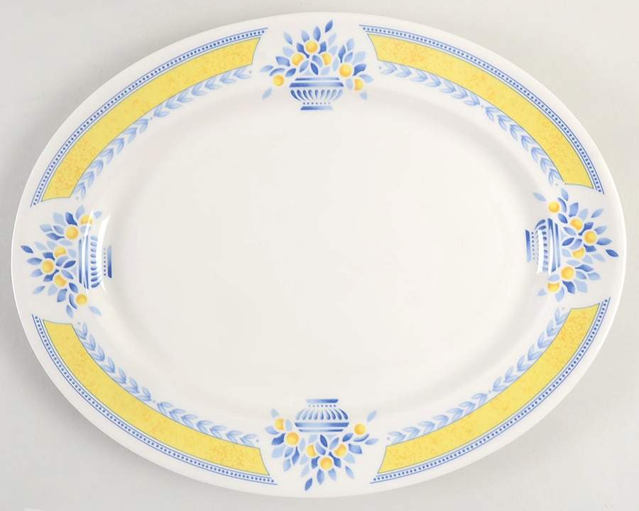 Jardiniere Yellow 13" Oval Serving Platter by Johnson Brothers-1