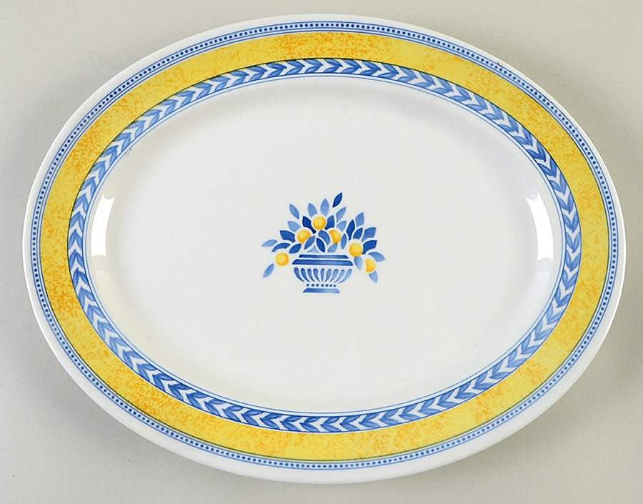 Jardiniere Yellow 12" Oval Serving Platter by Johnson Brothers-1