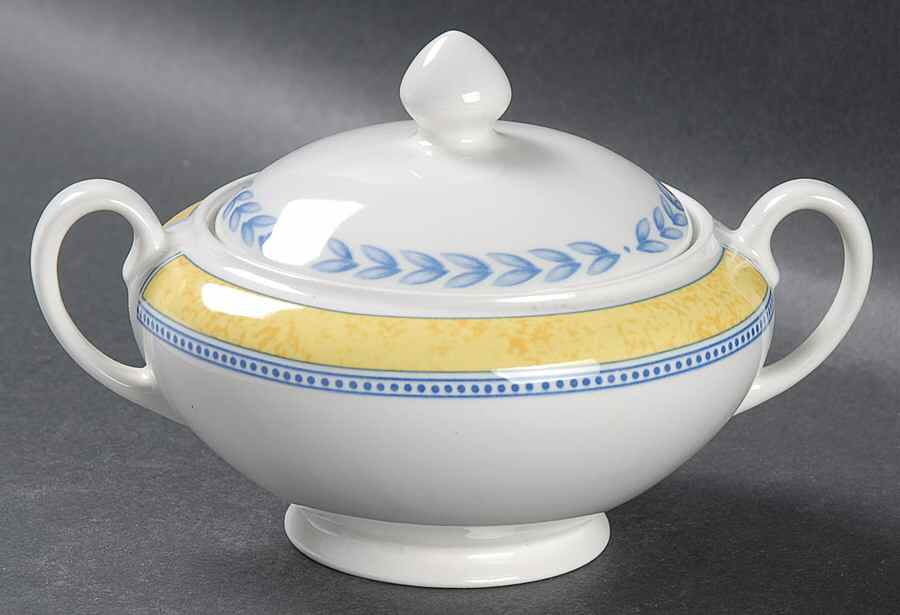 Jardiniere Yellow Sugar Bowl & Lid by Johnson Brothers-1