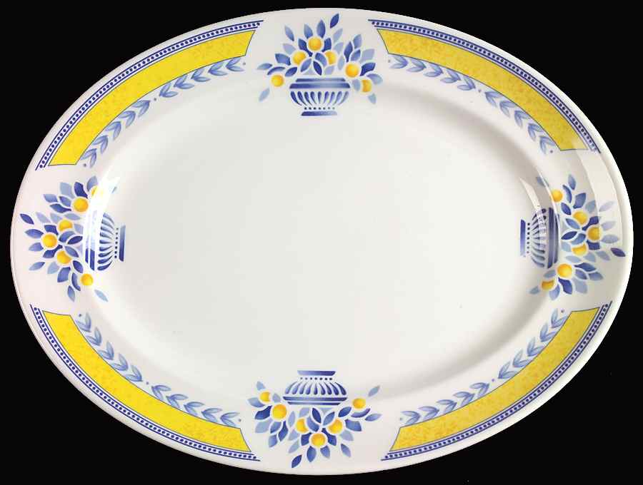 Jardiniere Yellow 12" Oval Serving Platter by Johnson Brothers-1