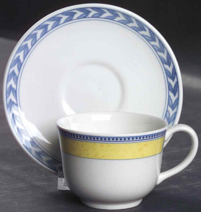 Jardiniere Yellow Flat Demitasse Cup & Saucer Set by Johnson Brothers-1
