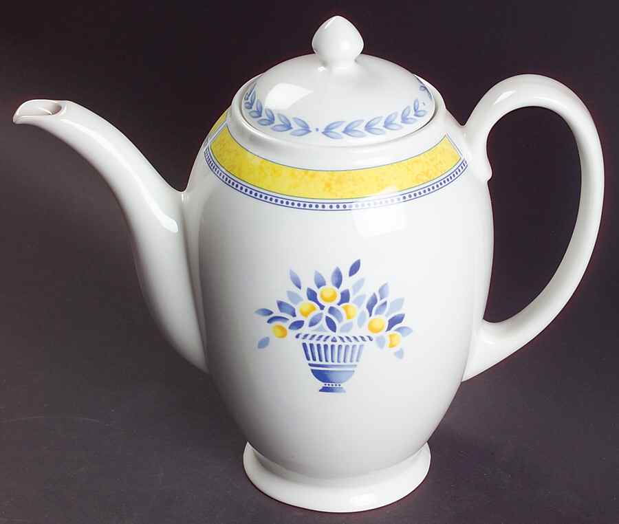 Jardiniere Yellow Coffee Pot & Lid by Johnson Brothers-1