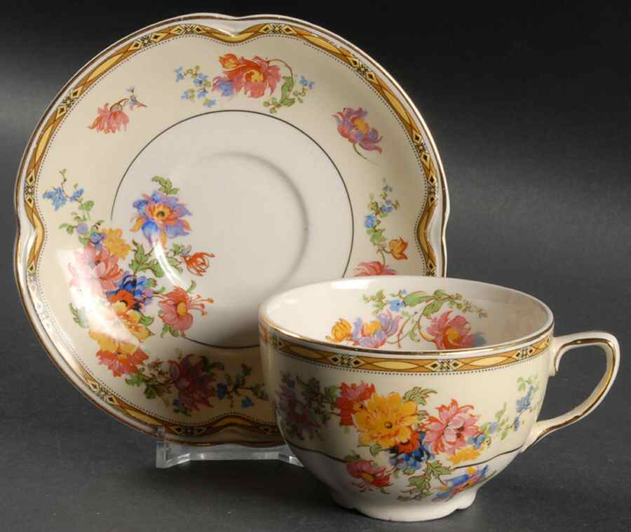 Jasmine Flat Cup & Saucer Set by Johnson Brothers-1