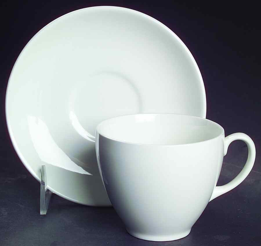 White Cloud Flat Cup & Saucer Set by Johnson Brothers-1