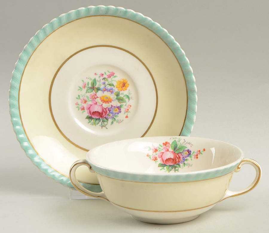 JB18 Flat Cream Soup Bowl & Saucer Set by Johnson Brothers-1