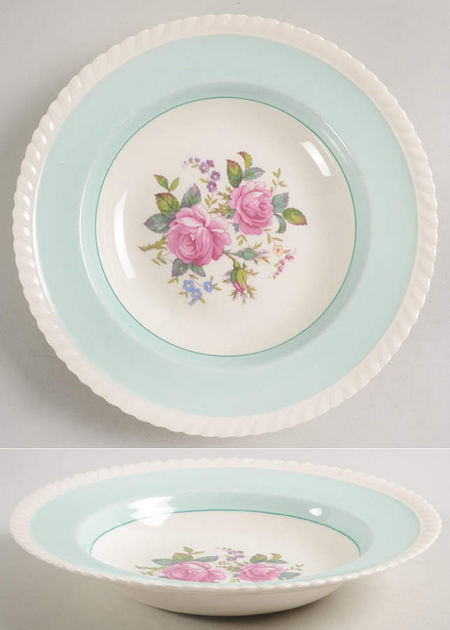 JB21 Aqua Rim Soup Bowl by Johnson Brothers-1