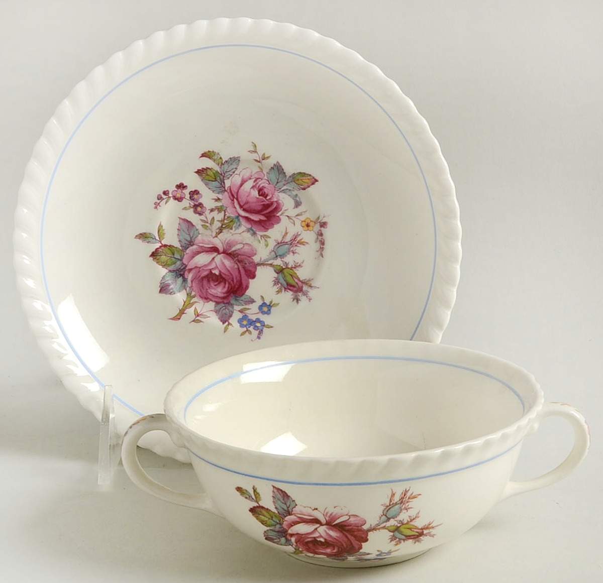 JB4 Flat Cream Soup Bowl & Saucer Set by Johnson Brothers-1