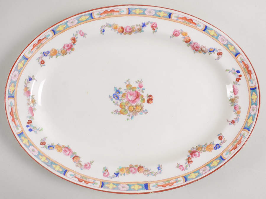 Arundale (Off White Background) 11" Oval Serving Platter by Johnson Brothers-1
