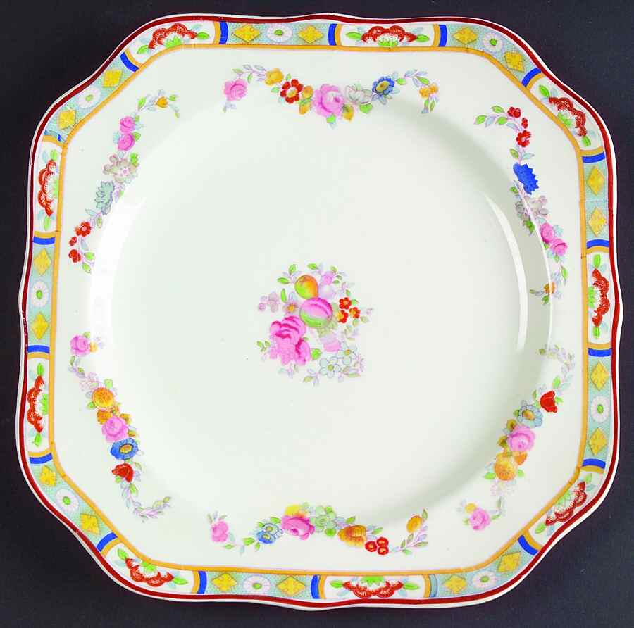 Arundale (Off White Background) Square Salad Plate by Johnson Brothers-1