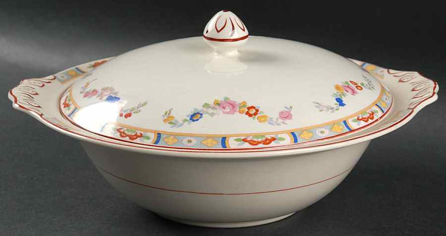Arundale (Off White Background) Round Covered Vegetable by Johnson Brothers-1