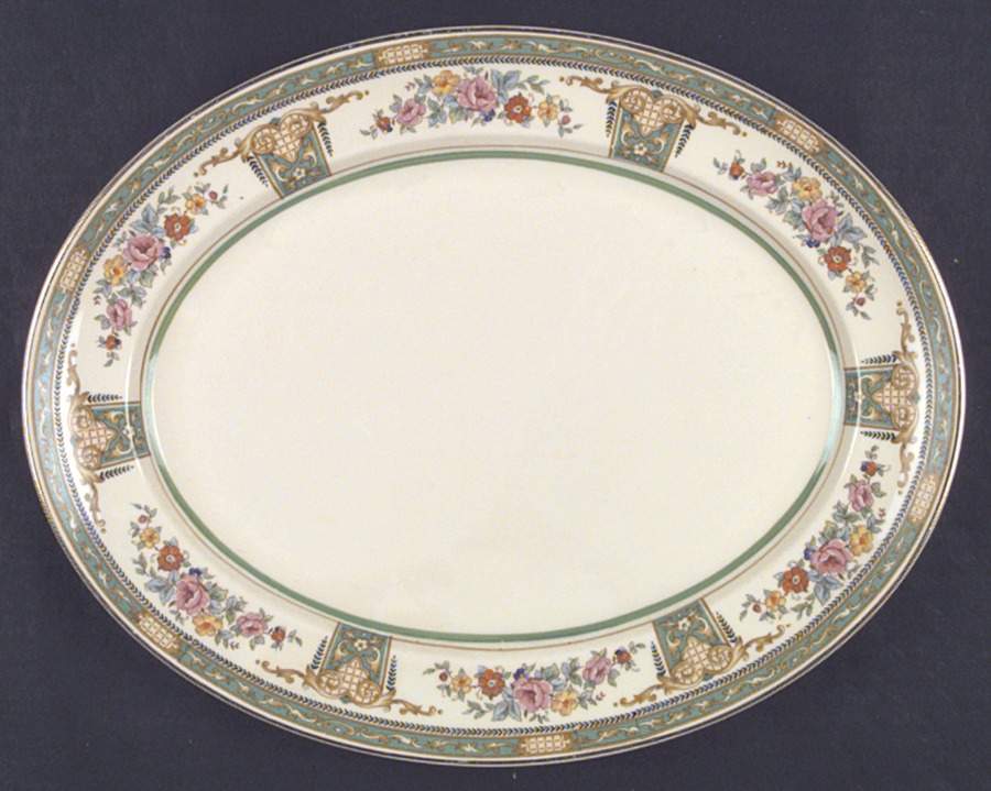 Chester Green 14" Oval Serving Platter by Johnson Brothers-1
