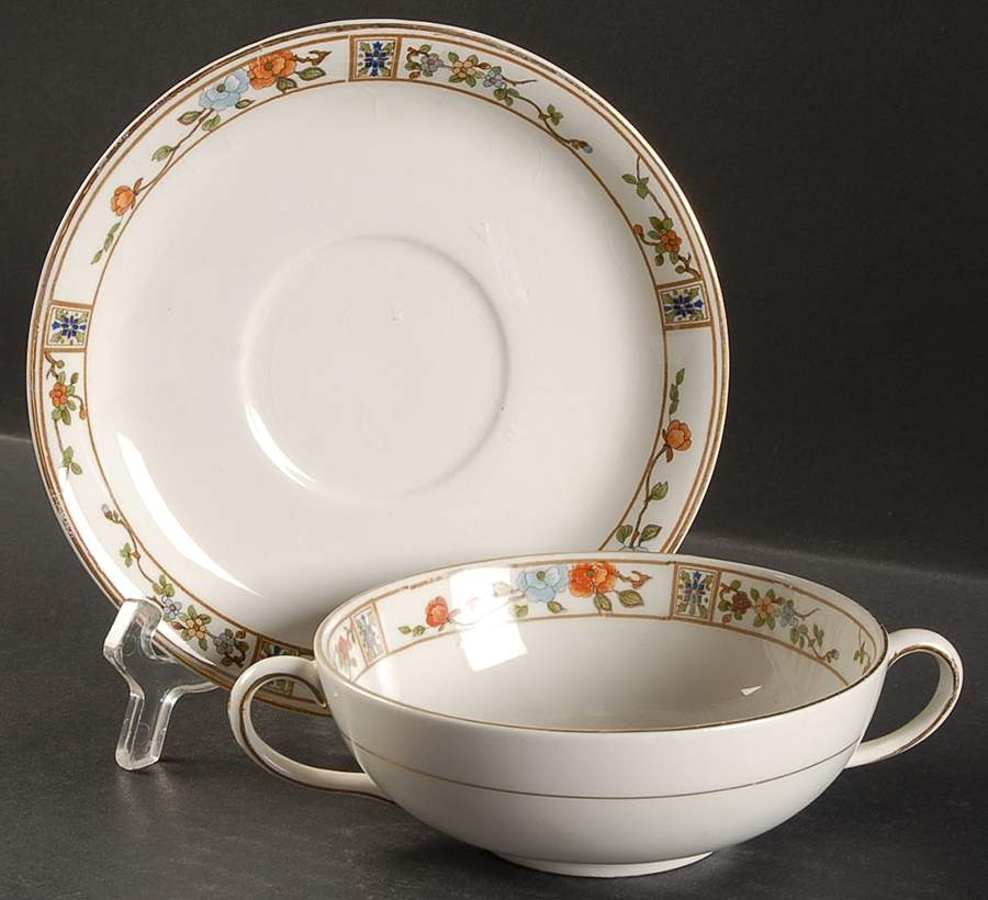 JB71 Flat Cream Soup Bowl & Saucer Set by Johnson Brothers-1