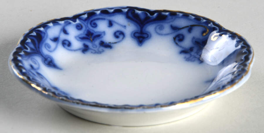 The Jewel (Flow Blue) Butter Pat by Johnson Brothers-1