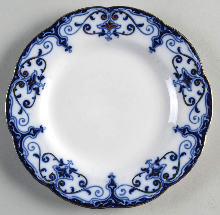 The Jewel (Flow Blue) Dessert/Pie Plate by Johnson Brothers-1