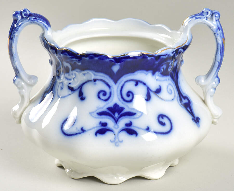 The Jewel (Flow Blue) Sugar Bowl No Lid by Johnson Brothers-1