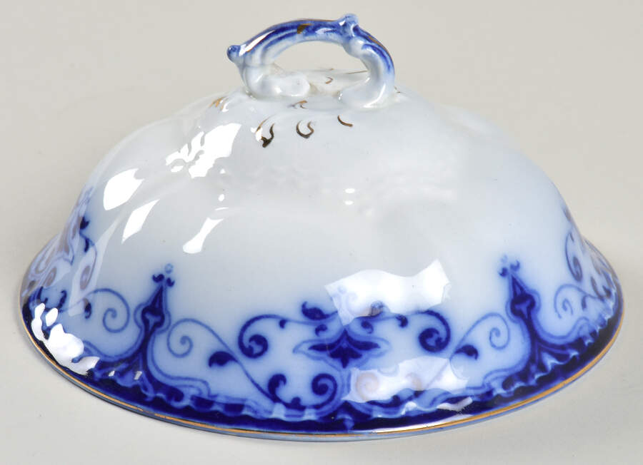 The Jewel (Flow Blue) Lid for Round Butter by Johnson Brothers-1