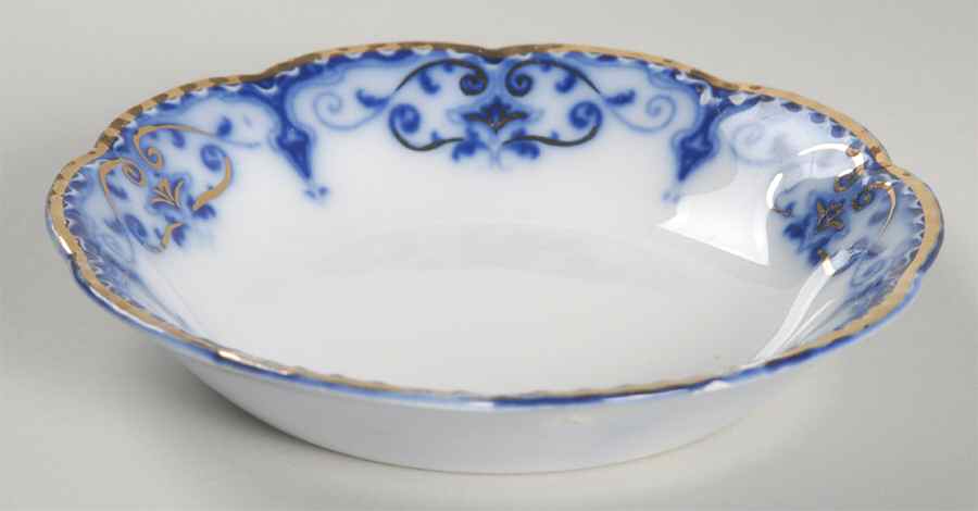 The Jewel (Flow Blue) Fruit/Dessert (Sauce) Bowl by Johnson Brothers-1